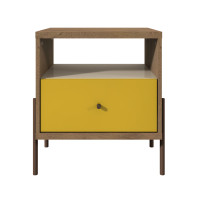 Manhattan Comfort 350483 Joy 1-Full Extension Drawer Nightstand in Yellow 